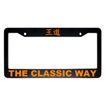 The Classic Way ABS Black Plastic Kanji Japanese License Plate Frame - Orange Text