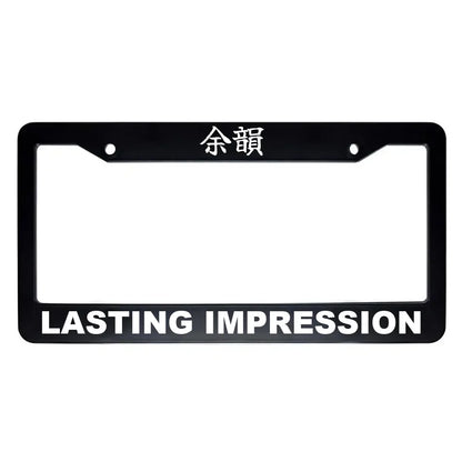 Lasting Impression ABS Black Plastic Kanji Japanese License Plate Frame - White Text