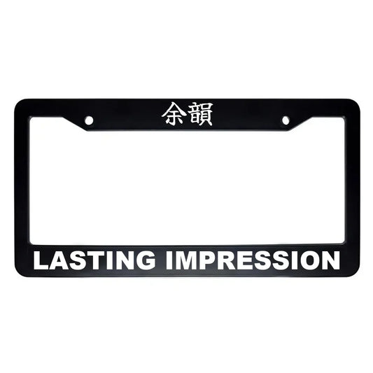 Lasting Impression ABS Black Plastic Kanji Japanese License Plate Frame - White Text
