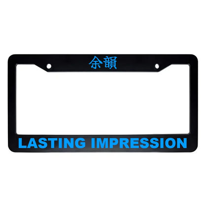 Lasting Impression ABS Black Plastic Kanji Japanese License Plate Frame - Blue Text