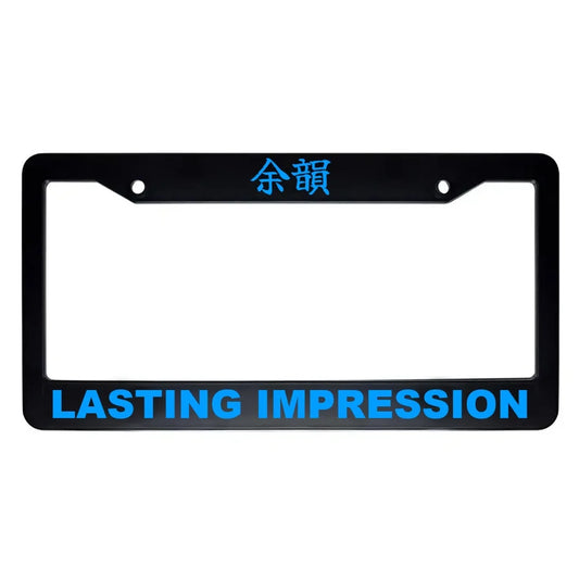 Lasting Impression ABS Black Plastic Kanji Japanese License Plate Frame - Blue Text