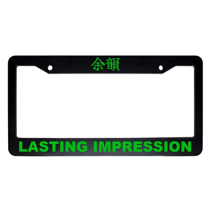 Lasting Impression ABS Black Plastic Kanji Japanese License Plate Frame - Green Text