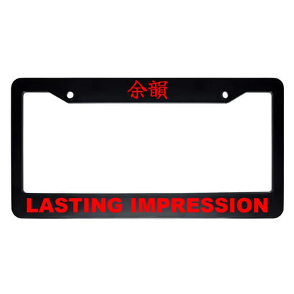 Lasting Impression ABS Black Plastic Kanji Japanese License Plate Frame - Red Text