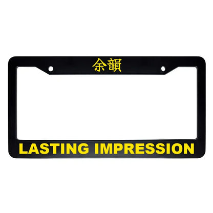 Lasting Impression ABS Black Plastic Kanji Japanese License Plate Frame - Yellow Text