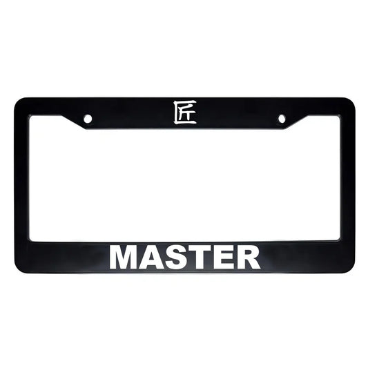 Master ABS Black Plastic Kanji Japanese License Plate Frame - White Text