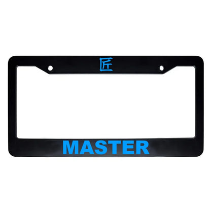 Master ABS Black Plastic Kanji Japanese License Plate Frame - Blue Text