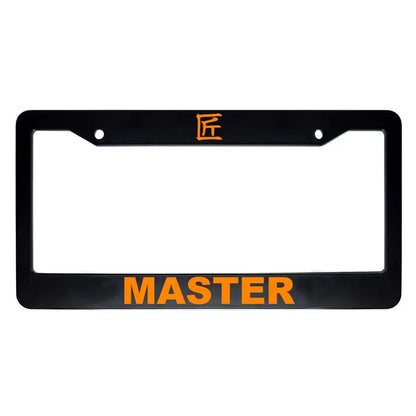 Master ABS Black Plastic Kanji Japanese License Plate Frame - Orange Text