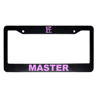 Master ABS Black Plastic Kanji Japanese License Plate Frame - Pink Text