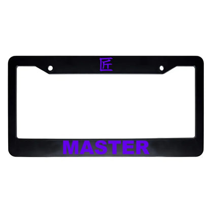 Master ABS Black Plastic Kanji Japanese License Plate Frame - Purple Text