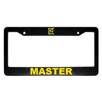 Master ABS Black Plastic Kanji Japanese License Plate Frame - Yellow Text