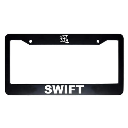 Swift ABS Black Plastic Kanji Japanese License Plate Frame - White Text
