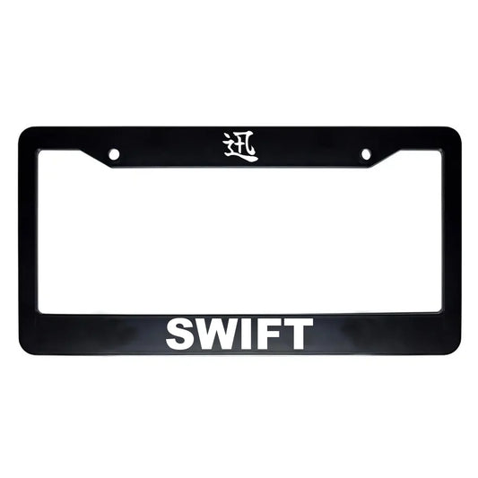 Swift ABS Black Plastic Kanji Japanese License Plate Frame - White Text