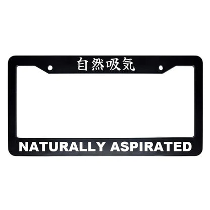 Naturally Aspirated ABS Black Plastic Kanji Japanese License Plate Frame - White Text