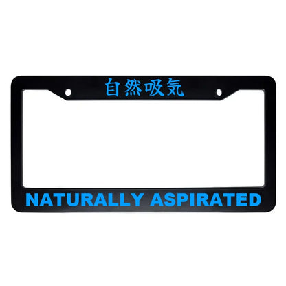 Naturally Aspirated ABS Black Plastic Kanji Japanese License Plate Frame - Blue Text