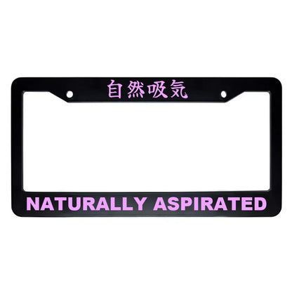 Naturally Aspirated ABS Black Plastic Kanji Japanese License Plate Frame - Pink Text