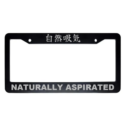 Naturally Aspirated ABS Black Plastic Kanji Japanese License Plate Frame - Silver Text