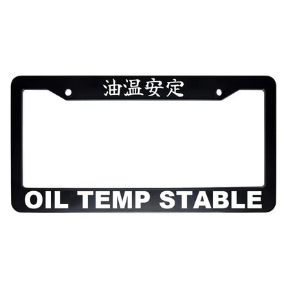 Oil Temp Stable ABS Black Plastic Kanji Japanese License Plate Frame - White Text