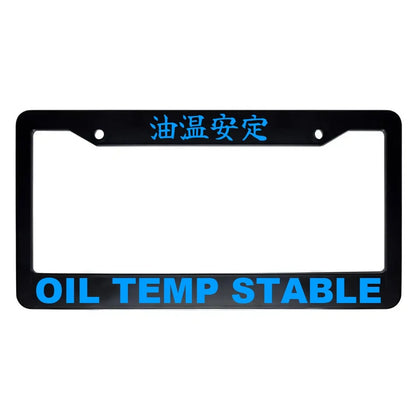 Oil Temp Stable ABS Black Plastic Kanji Japanese License Plate Frame - Blue Text