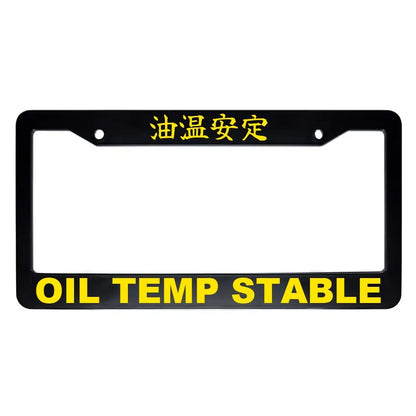 Oil Temp Stable ABS Black Plastic Kanji Japanese License Plate Frame - Yellow Text