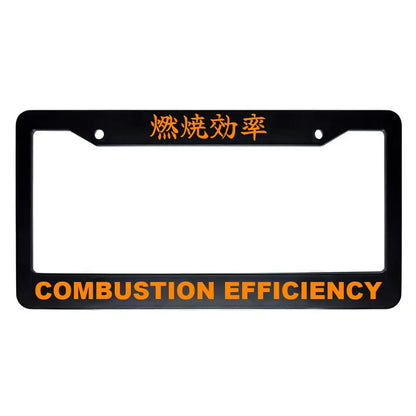 Combustion Efficiency ABS Black Plastic Kanji Japanese License Plate Frame - Orange Text