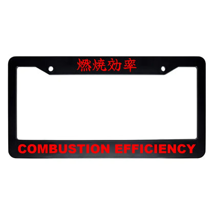 Combustion Efficiency ABS Black Plastic Kanji Japanese License Plate Frame - Red Text