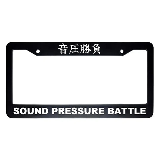 Sound Pressure Battle ABS Black Plastic Kanji Japanese License Plate Frame - White Text