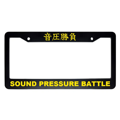 Sound Pressure Battle ABS Black Plastic Kanji Japanese License Plate Frame - Yellow Text