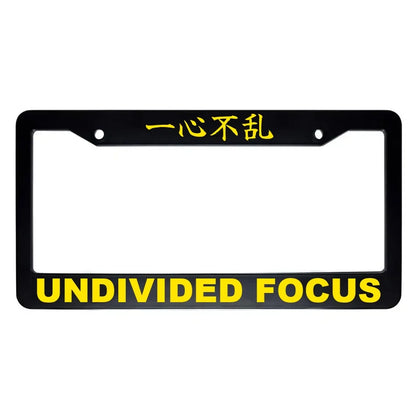 Undivided Focus ABS Black Plastic Kanji Japanese License Plate Frame - Yellow Text