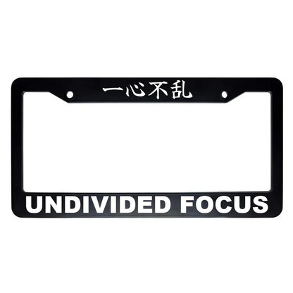 Undivided Focus ABS Black Plastic Kanji Japanese License Plate Frame - White Text
