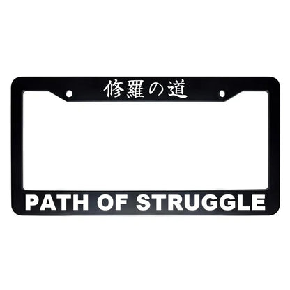 Path of Struggle ABS Black Plastic Kanji Japanese License Plate Frame - White Text