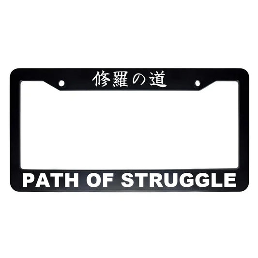 Path of Struggle ABS Black Plastic Kanji Japanese License Plate Frame - White Text