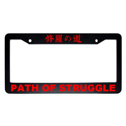 Path of Struggle ABS Black Plastic Kanji Japanese License Plate Frame - Red Text
