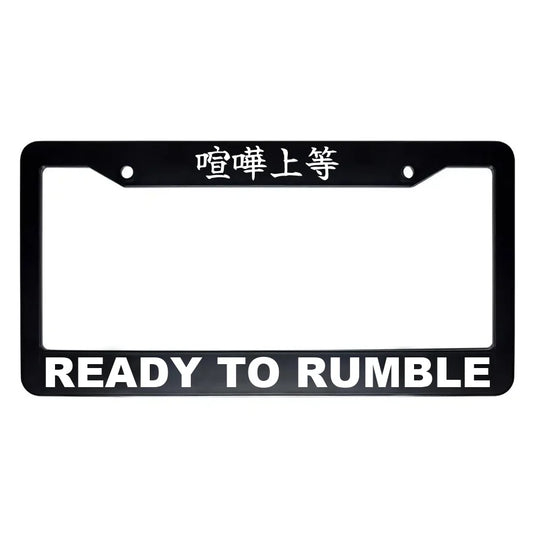 Ready to Rumble ABS Black Plastic Kanji Japanese License Plate Frame - White Text