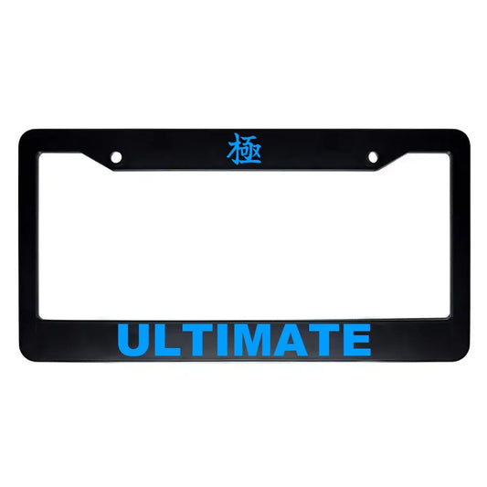 Ultimate ABS Black Plastic Kanji Japanese License Plate Frame - Blue Text