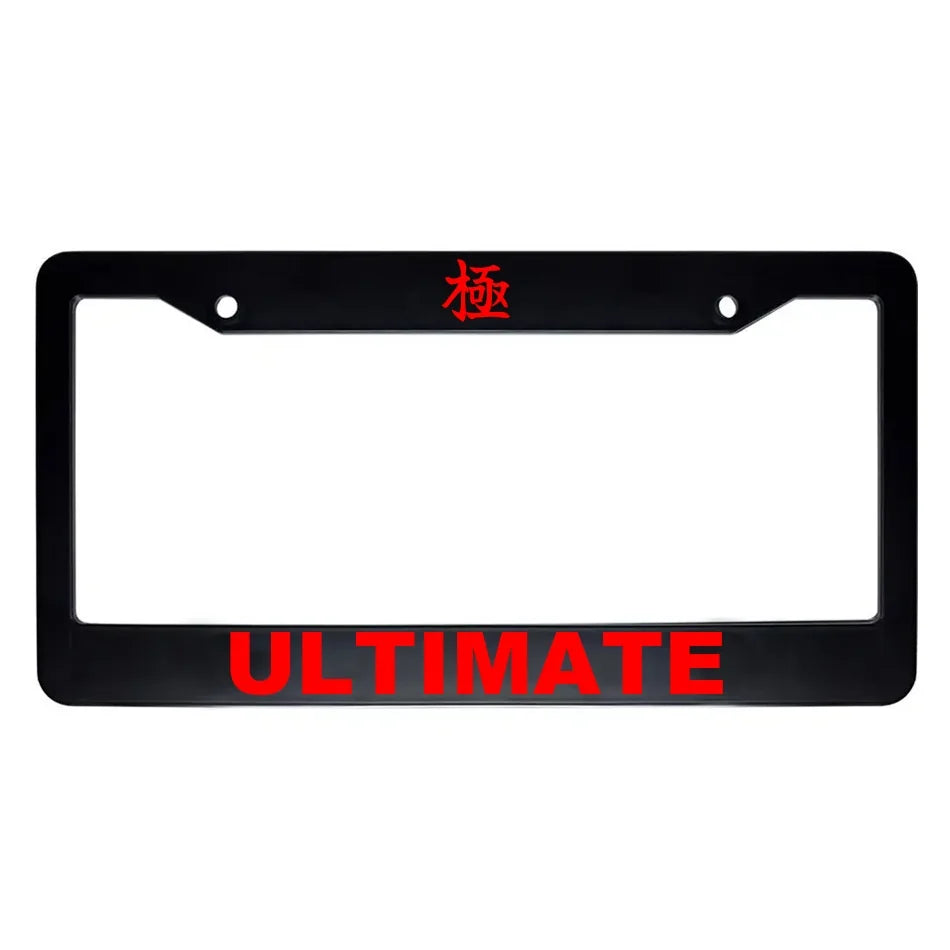 Ultimate ABS Black Plastic Kanji Japanese License Plate Frame - Red Text