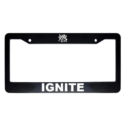 Ignite ABS Black Plastic Kanji Japanese License Plate Frame - White Text