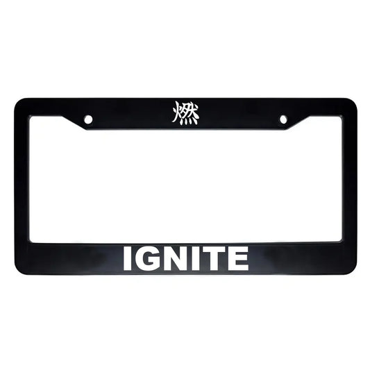 Ignite ABS Black Plastic Kanji Japanese License Plate Frame - White Text