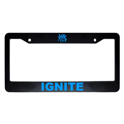 Ignite ABS Black Plastic Kanji Japanese License Plate Frame - Blue Text