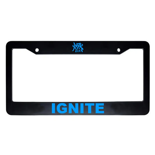 Ignite ABS Black Plastic Kanji Japanese License Plate Frame - Blue Text