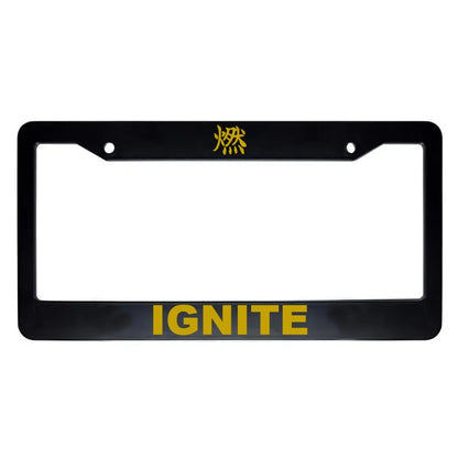 Ignite ABS Black Plastic Kanji Japanese License Plate Frame - Gold Text