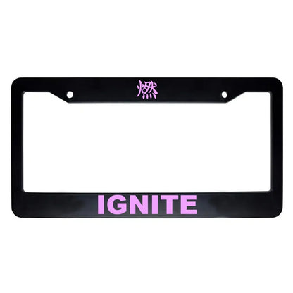 Ignite ABS Black Plastic Kanji Japanese License Plate Frame - Pink Text