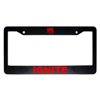 Ignite ABS Black Plastic Kanji Japanese License Plate Frame - Red Text