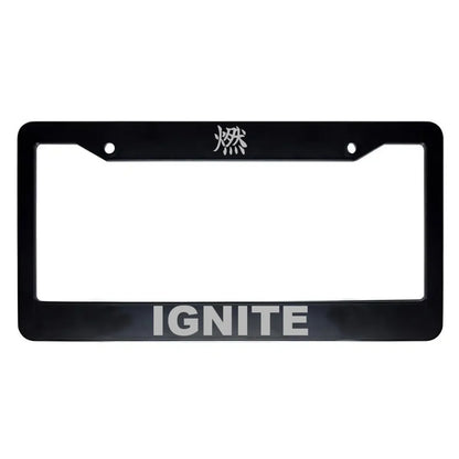 Ignite ABS Black Plastic Kanji Japanese License Plate Frame - Silver Text