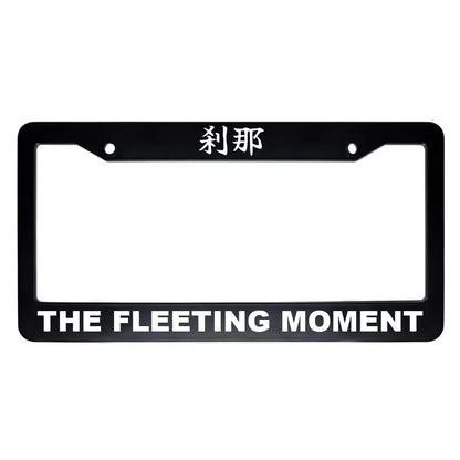 The Fleeting Moment ABS Black Plastic Kanji Japanese License Plate Frame - White Text