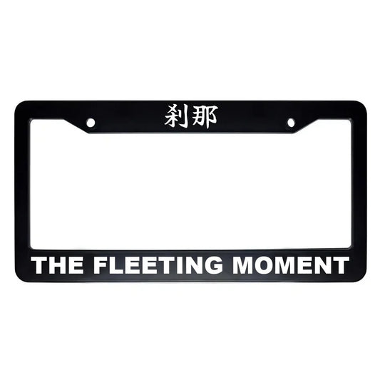 The Fleeting Moment ABS Black Plastic Kanji Japanese License Plate Frame - White Text