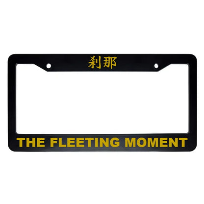 The Fleeting Moment ABS Black Plastic Kanji Japanese License Plate Frame - Gold Text
