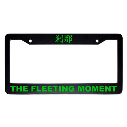 The Fleeting Moment ABS Black Plastic Kanji Japanese License Plate Frame - Green Text