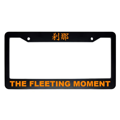 The Fleeting Moment ABS Black Plastic Kanji Japanese License Plate Frame - Orange Text