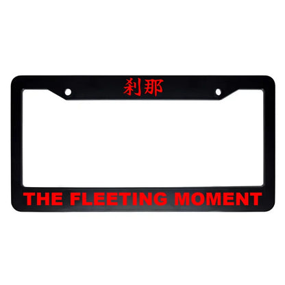 The Fleeting Moment ABS Black Plastic Kanji Japanese License Plate Frame - Red Text