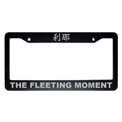 The Fleeting Moment ABS Black Plastic Kanji Japanese License Plate Frame - Silver Text